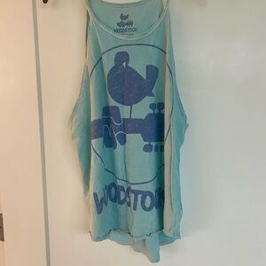 Lucky Brand Woodstock Graphic Tank Top - Light Blue